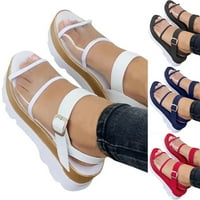 Modne proljetne i ljetne žene sandale debele potplat solidne boje prozirne gornje otvorene nožne kopče