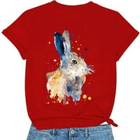 Levmjia vrhovi majice za žene plus veličine za čišćenje Žene Ležerne prilike Diflely Rabbit Ispiši labavi