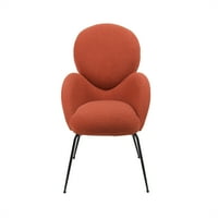 Cterwk Moderna akcenta za dnevni boravak, tapacirana stolica sa crnim metalnim nogama, narandžasta