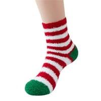 Božićne dnevne čarape Ženski božićni crveni zeleni i crni božićni medijski pamuk