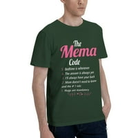 Mema baka Poklon Mema Šifra Muška osnovna majica kratkih rukava Tamno zelena XX-velika