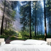 Šumska tapiserija zid viseći priroda pejzažna tapiserija sunca kroz drvene tapiserije za spavaću sobu