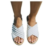 Rewenti Women Flats Cipele Traper Open Toe Papuče prozračne udobne cipele Romanske sandale bijele 6,5