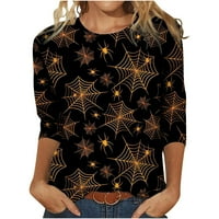 Žene Ljetni modni ležerni print okrugli vrat Majica s dugim rukavima Top bluza pulover hot8sl4869127