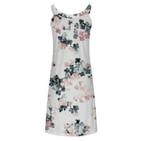 Zunfeo ljetne haljine za žensko čišćenje - cvjetna tiskana bez rukava bez rukava casual haljina za plažu