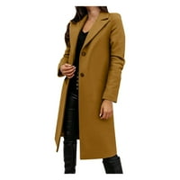 Ženski kaput od vunene tanke jakne od jakne vitke duge preko kaputa za odelje