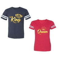Kraljica kraljica zlata Unise Par koji odgovara pamučnom dresu u stilu majica kontrastne pruge na rukavima