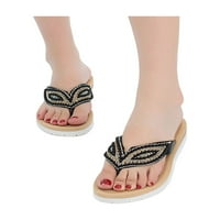 Wooblight Womenske platforme sandala plaža sandale sandale etničke flip-flops, klizne papuče modne casual