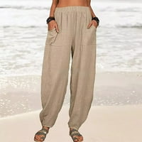 GAECUW posteljine za žene Ležerne ljetne pantalone plus veličina Regularne fit duge hlače Lounge pantalone
