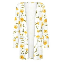 Ženski cvjetni ispisani kardigan trendy casual labav dugi rukav udoban otvoren prednja odjeća jakna