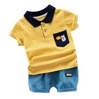 Kid Baby Boy gospodin Stripe Tops Majica + kratke hlače Outfit Set Odjeća Chmora