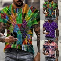 Muški 3D print grafiti majica O-izrez casual majica kratkih rukava na vrhu bluza ljeta