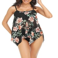 MubIneo bikini setovi za žene, bez rukava s ramena Plivanje cvjetni prsluk vrhovi kupaći kostimi Hlače