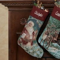 Očarana žakard tkanina tapiserija Santa čarapa Santa