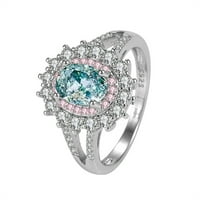 14K pozlaćeni ringstonski prsten za prsten za prsten za prsten za nakit Ovih nakita Poklon prsten ovalni ručno rađeni bijeli vjenčani rezni prstenovi sterling srebrni prsten