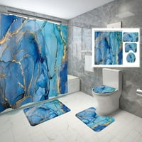 Moderna kupatila za kupatilo za zavjese s tušem četvorodijelni set Geometrijski stil serija tuš za zavjese