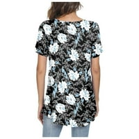 Ljetne košulje za žene prugasto kolorblok za ispis prevelike odjeće za djevojke kratki rukav tees Crewneck