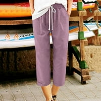 Oalirro casual pantalone za žene sitnice obrezane hlače ženske kaprise za ljetno čišćenje pamučnog posteljina