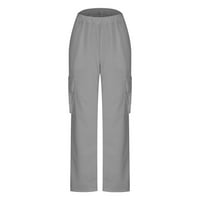 BDFZL pantalone za žene Ženski trendi povremeni elastični struk s više džepova Dukseri za žene za žene