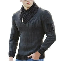 Leesechin ženski omotači džemper sa šalcem Pleteni pulover dugih rukava dugih rukava Muška šivanja džemper