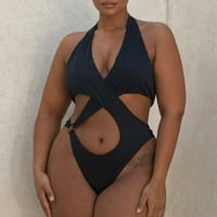 Muxika Ženska seksi jednoga kostimu Prednji crossover Halter kupaći kostimi Bikini Monokini, jedno kupalište
