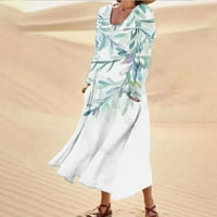 Haljine za žene Ljetne haljine Print dugih rukava okruglih haljina s rukama sa džepom do 65% popusta