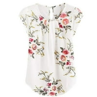 TKLPEHG THIrts majice za žene kratki rukav ljetni cvjetni tisak grafički tines udobne lagane majice