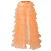 Suknje za žene Maxi suknje za žensku žensku tortu Visoko struk suknje Bubble suknja Dugi visoki ruffles Party Tulle Suknja Ženska haljina Orange Onaj