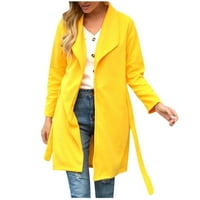Ljetna ušteda Odjeća Loopsun zimski kaputi za žene, ženska solidna boja srednje dužine dugih rukava