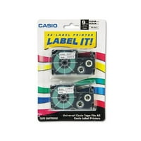 Kasete za kasete za proizvođače etiketa KL 0,37 FT, crni na bistrim, 2 pakovanja
