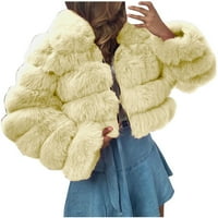 Xihbxyly ženski zimski kaputFashion Fau dugih rukava lagana jesena obrezana jakna Ourterwear Clearence