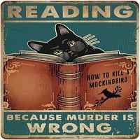 Crna mačka Rezervirajte limenku metala, čitanje, jer ubojstvo nije u redu, super trajno kupatilo retro