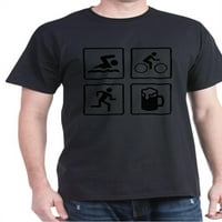 Cafepress - plivanje bicikla Pokrenite tamnu majicu - pamučna majica