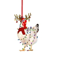 PXiakgy božićni ukrasi božićne piletine akrilni ukrasi božićne ukrase sa božićnim šalcem pileći božićni