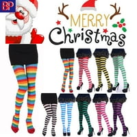 Ženska djevojka Elf Božićne pčele prugaste šarene pantyhose tajice kostime čarape
