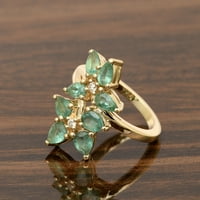 5x kruški smaragdni list uzorak vjenčanih ženskih prstena sa sijasnoj G-H boja dijamantski čvrsti 14K