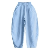 Booker ženske elastične prozračne pantalone labave pamučne hlače sa džepovima