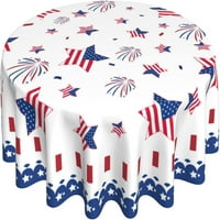 Drvo 4. jula Stolnjak okruglica Patriotska američka zastava vatromet Stolnjak za pranje stol za pranje
