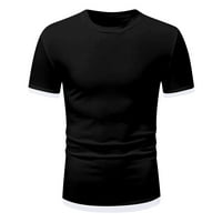 Muške opruge Ljeto Casual Sports Colorblock Udoban prozračni okrugli vrat majica Men T majice crna l
