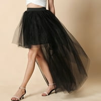 Koaiezne ženske popularne suknje za lastavice Crne prednje kratke leđa dugačka lisnata suknja