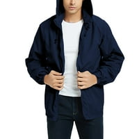 Simoidni muški kaputi i jakne - vjetar jakna s kapuljačom jakna i vodootporna oluja Fudbal Blue XL