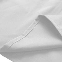 Žene Ljetne casual labave majice Dress Plus size okrugli rukav s rukavima Midi haljine sa džepom bijeli