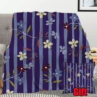 Cvjetna prugasta pokrivačica sa jastukom za kućni kauč krevet i kauč proljetni cvijeće Flannel pokrivač