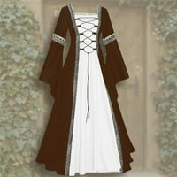 Haljina kratkih rukava sitna haljina Ženska duljina poda Vintage Gothic haljina Ženska haljina