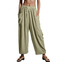 Kali_store ženske hlače ženske hlače casual visoki struk mršave gamaše rastezljive radne hlače GN2,