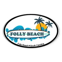 Cafepress - FOlly Beach SC Surf Dizajn - naljepnica