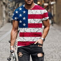 Muški američki 4. srpnja Tee majica kratkih rukava Neovisnosni košulje na vrhu ljetne pamučne labave