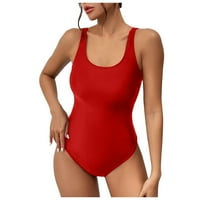 Čvrsti bikini jednodijelni kupaćim kostimu za žene scoop vrat bez rukava Cross Open Back kupaći kostim