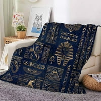 Egipatski hijeroglifi pokrivač baršunasti tekstil dekor drevni Egipat Prozračno super meko baba za bacanje