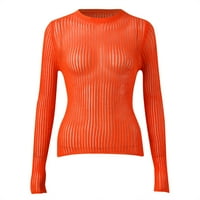 SNGXGN ženska jesen turtleneck batwing jesen zimska polovica zip v džemperi pulover za žene, narandžaste,
